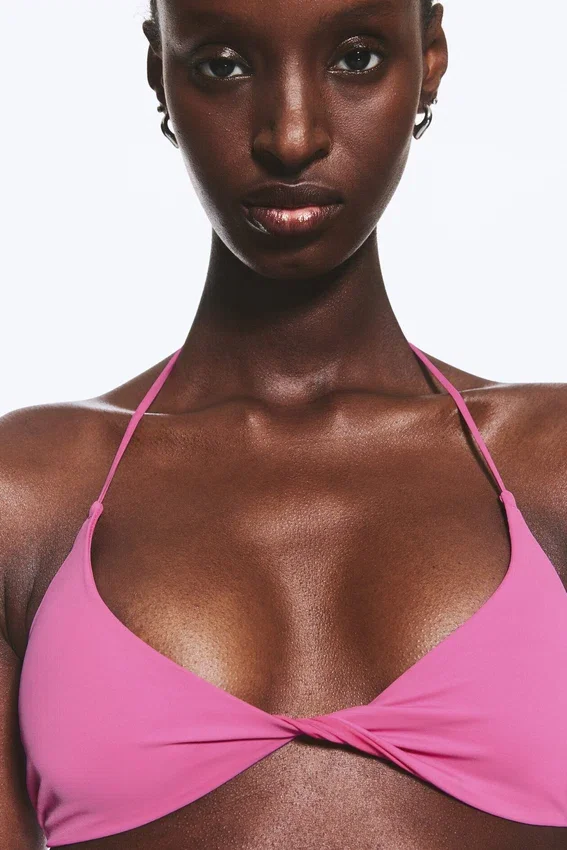 Turn Halter-Bikini-Oberteil – Rosa Turn Halter-Bikini-Oberteil – Rosa