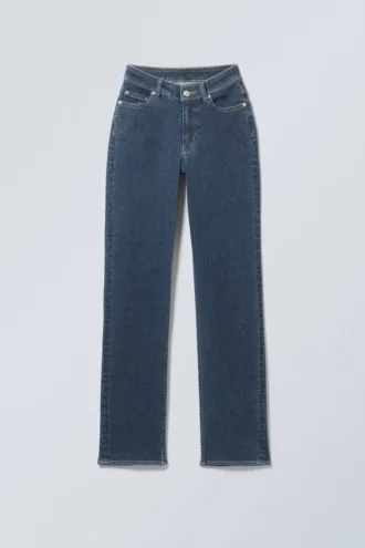 Twig Curve Mid Rise Slim Straight Jeans – Saphirblau – Dunkelblau Twig Curve Mid Rise Slim Straight Jeans – Saphirblau – Dunkelblau