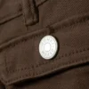 Twill-Hose mit niedriger Taille und Bootcut – Dunkelbraun