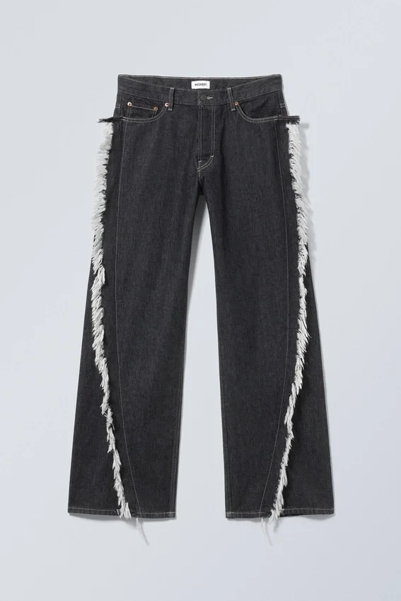 Twist Relaxed Frayed Jeans – Black Rinse Twist Relaxed Frayed Jeans – Black Rinse