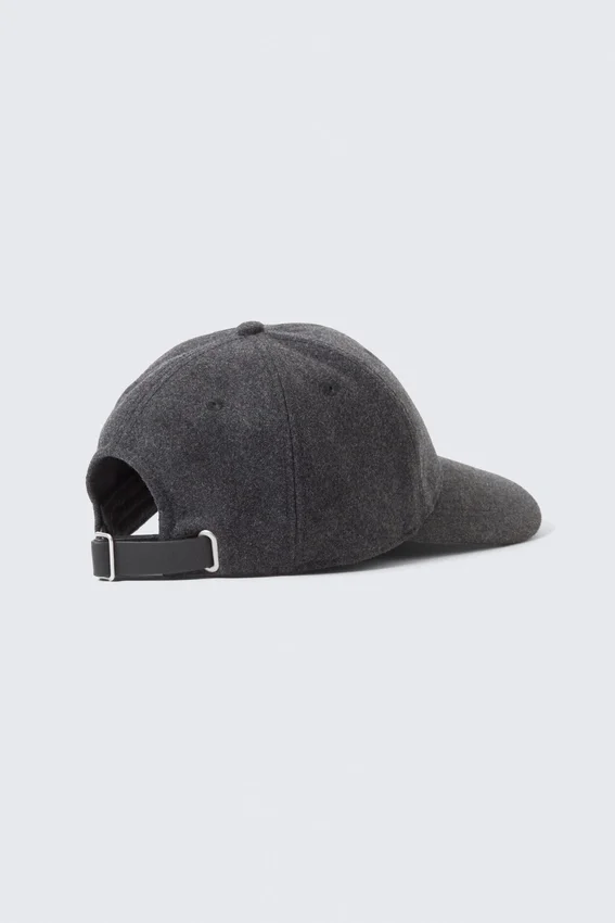 Unisex-Baseballkappe aus Wollmischung – Dunkelgrau Unisex-Baseballkappe aus Wollmischung – Dunkelgrau
