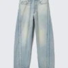 Unisex-Jeans mit Einsätzen, lockerer Passform und Baggy-Schnitt – Port Blue – Hellblau Unisex-Jeans mit Einsätzen, lockerer Passform und Baggy-Schnitt – Port Blue – Hellblau