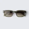 Unisex-Sonnenbrille mit markantem rechteckigem Rahmen – Dunkelgrün Unisex-Sonnenbrille mit markantem rechteckigem Rahmen – Dunkelgrün