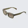 Unisex-Sonnenbrille mit markantem rechteckigem Rahmen – Dunkelgrün Unisex-Sonnenbrille mit markantem rechteckigem Rahmen – Dunkelgrün