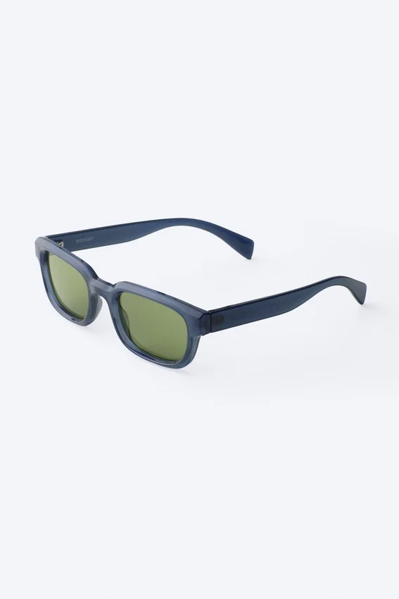 Unisex-Sonnenbrille mit markantem rechteckigem Rahmen – Staubiges Hellgrau Unisex-Sonnenbrille mit markantem rechteckigem Rahmen – Staubiges Hellgrau