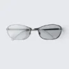 Unisex-Sonnenbrille mit ovalem Metallrahmen – Silber – Blaulichtfiltergläser Unisex-Sonnenbrille mit ovalem Metallrahmen – Silber – Blaulichtfiltergläser