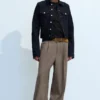 Uno Loose Anzughose – Dunkelbeige Melange Uno Loose Anzughose – Dunkelbeige Melange
