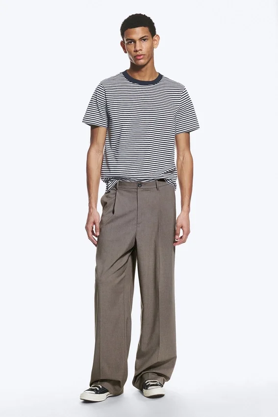 Uno Loose Anzughose – Dunkelbeige Melange Uno Loose Anzughose – Dunkelbeige Melange