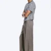 Uno Loose Anzughose – Dunkelbeige Melange Uno Loose Anzughose – Dunkelbeige Melange