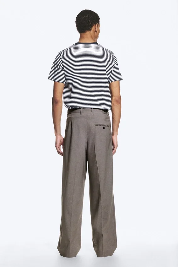 Uno Loose Anzughose – Dunkelbeige Melange Uno Loose Anzughose – Dunkelbeige Melange