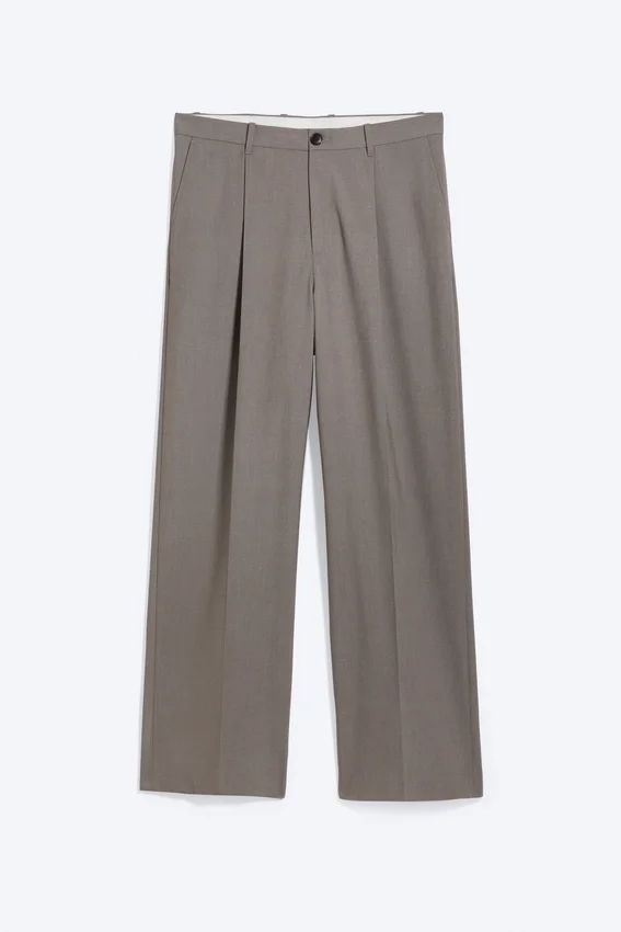 Uno Loose Anzughose – Dunkelbeige Melange Uno Loose Anzughose – Dunkelbeige Melange
