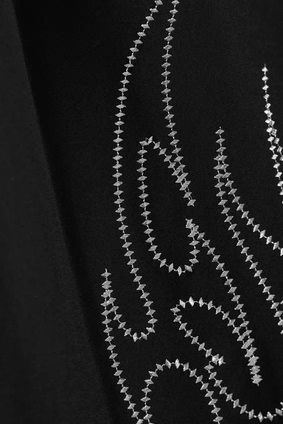 Uno Loose bestickte Anzughose – bestickt, schwarz Uno Loose bestickte Anzughose – bestickt, schwarz