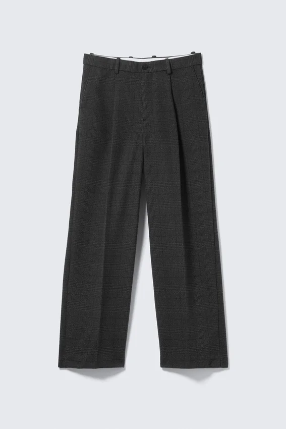 Uno Loose Heavyweight Hose – Kariert Schwarz Uno Loose Heavyweight Hose – Kariert Schwarz