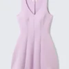 V-Ausschnitt-Fit-and-Flare-Scuba-Kleid – Flieder V-Ausschnitt-Fit-and-Flare-Scuba-Kleid – Flieder
