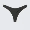 V-förmiger gerippter Bikini-String – Dunkelgrau