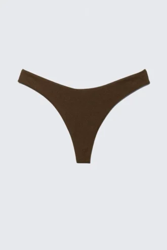 V-förmiger String-Bikini-Slip – Dunkelbraun