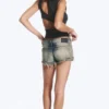 Venus Frayed Low Rise Denim Hotpants – Arizona Blue – Mittelblau Venus Frayed Low Rise Denim Hotpants – Arizona Blue – Mittelblau