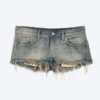 Venus Frayed Low Rise Denim Hotpants – Arizona Blue – Mittelblau Venus Frayed Low Rise Denim Hotpants – Arizona Blue – Mittelblau