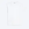 Vorgewaschenes Baumwoll-T-Shirt mit kurzen Ärmeln – Weiß Vorgewaschenes Baumwoll-T-Shirt mit kurzen Ärmeln – Weiß