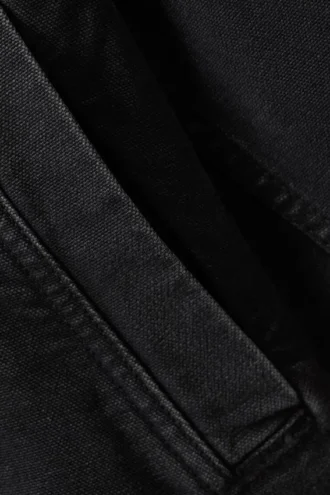 Washed Cotton Canvas Zip-Up Jacket – Washed Black