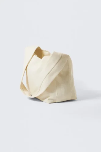 Weiche Canvas-Umhängetasche – Hellbeige