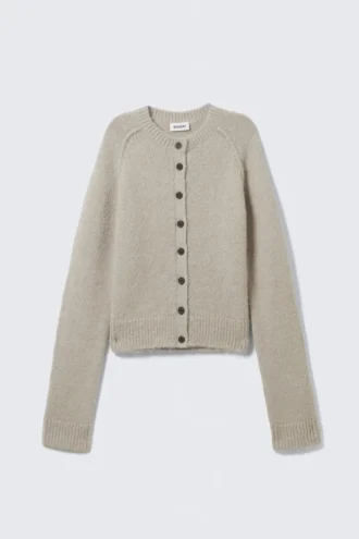 Weiche Slim-Fit-Strickjacke aus Wollmischung – Light Mole