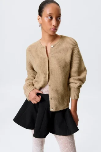 Weiche Strickjacke – Beige