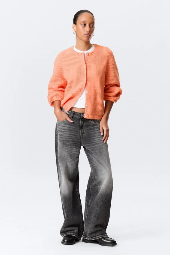 Weiche Strickjacke – Hellorange Weiche Strickjacke – Hellorange