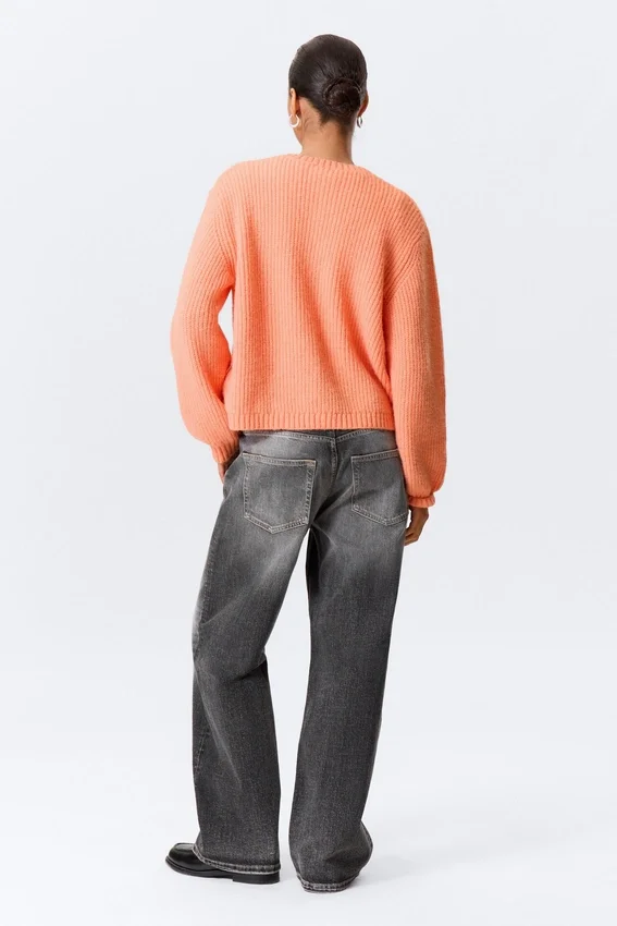 Weiche Strickjacke – Hellorange Weiche Strickjacke – Hellorange