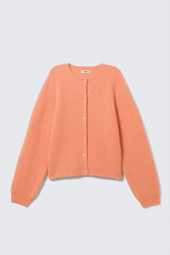 Weiche Strickjacke – Hellorange Weiche Strickjacke – Hellorange