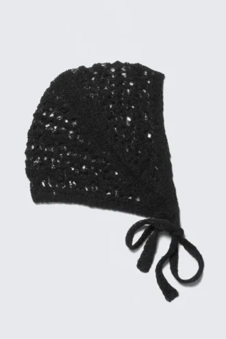 Weiche Strickmütze – Schwarz