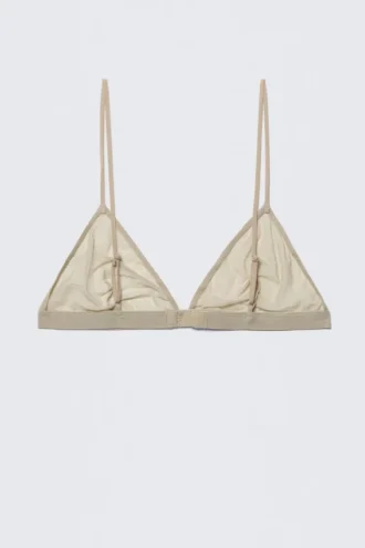 Weicher Triangel-BH aus Mesh – Beige
