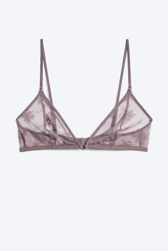 Weicher Triangel-BH aus Spitze – Dusty Lilac Weicher Triangel-BH aus Spitze – Dusty Lilac