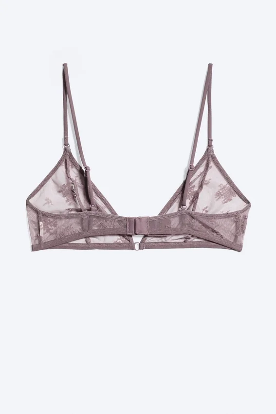 Weicher Triangel-BH aus Spitze – Dusty Lilac Weicher Triangel-BH aus Spitze – Dusty Lilac