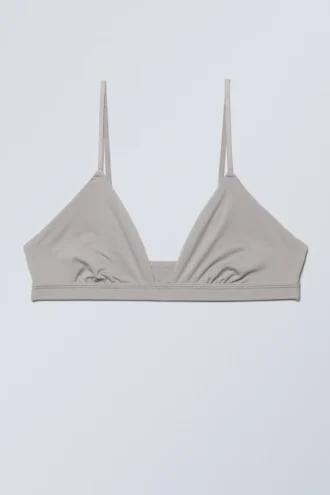 Weicher Triangel-Bralette – Hellgrau