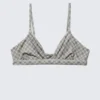 Weicher Triangel-Bralette – Kariert, Greige