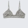 Weicher Triangel-Bralette – Kariert, Greige
