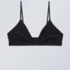 Weicher Triangel-Bralette – Schwarz