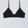 Weicher Triangel-Bralette – Schwarz