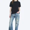 Weiches Baumwoll-T-Shirt in Regular-Passform – Dunkelblau Weiches Baumwoll-T-Shirt in Regular-Passform – Dunkelblau