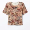 Weiches bedrucktes Kurzarm-T-Shirt – Rosa – Leoparden-Paisley-Muster Weiches bedrucktes Kurzarm-T-Shirt – Rosa – Leoparden-Paisley-Muster