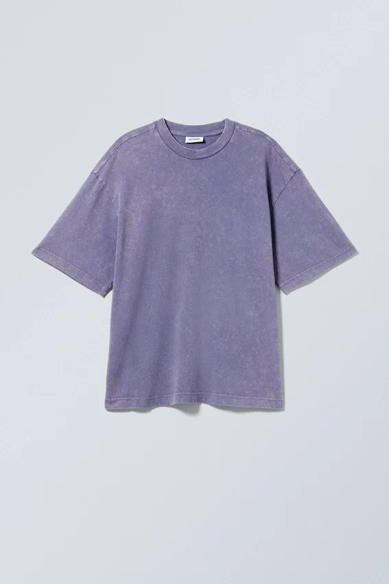 Weiches Oversize-T-Shirt – gewaschenes Lila Weiches Oversize-T-Shirt – gewaschenes Lila