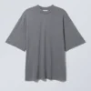 Weiches Oversize-T-Shirt – gewaschenes Staubblau Weiches Oversize-T-Shirt – gewaschenes Staubblau