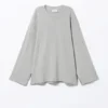 Weiches, oversized Langarmshirt – Grau meliert