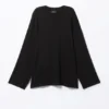 Weiches, oversized Langarmshirt – Schwarz