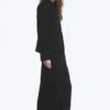 Weit geschnittene, gewaschene Ripstop-Hose – Schwarz