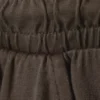 Weit geschnittene Jersey-Hose mit weitem Bein – gewaschen, dunkelbraun