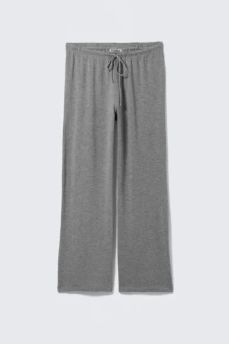 Weit geschnittene Lyocell-Hose zum Hineinschlüpfen – Grau meliert
