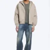 Weit geschnittener Kapuzenpullover mit Reißverschluss – Hellbeige Weit geschnittener Kapuzenpullover mit Reißverschluss – Hellbeige