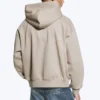 Weit geschnittener Kapuzenpullover mit Reißverschluss – Hellbeige Weit geschnittener Kapuzenpullover mit Reißverschluss – Hellbeige